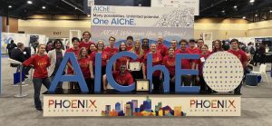 Members of AIChE student chapter pose for group photo at 2022 AIChE Annual Student Conference in Phoenix, AZ