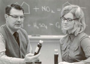 George Burnet with student in classroom circa 1962