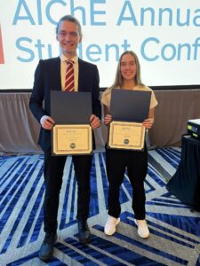 Sullivan Flynn and Mariella Vitelli with individual student awards